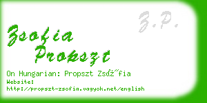 zsofia propszt business card